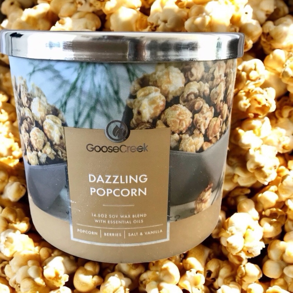 🆕40+ Hrs Dazzling Popcorn 3 Wick Candle